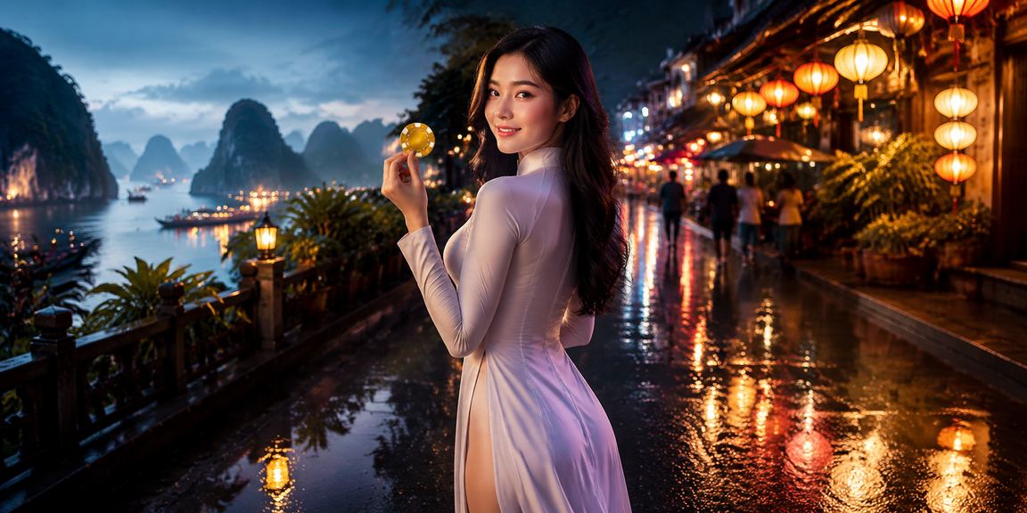 Người dùng đăng ký tài khoản và nhận bonus tại chợ đêm vịnh Hạ Long